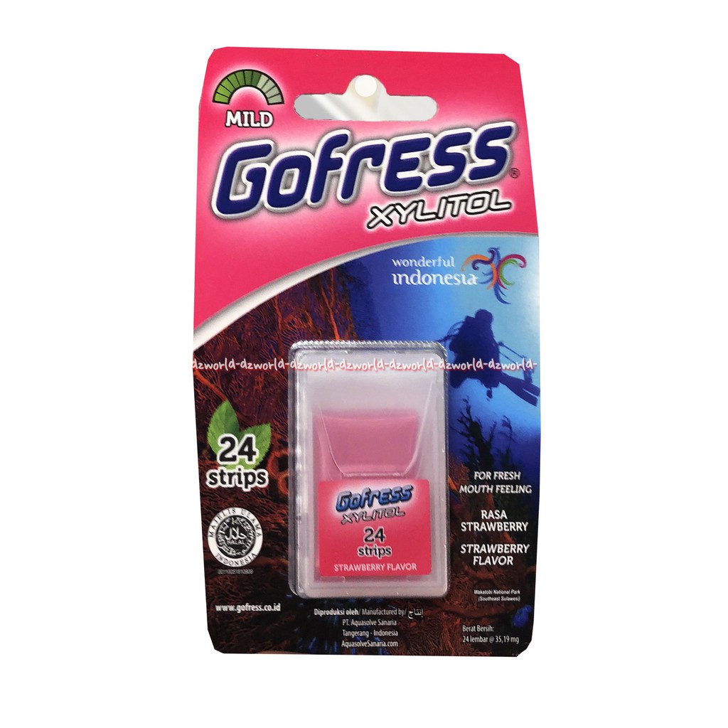 Gofress Peppermint 24strips Dengan Xylitol Permen Kertas Lembaran Extra Penyegar Nafas Gofres Go Fres Go Fresh