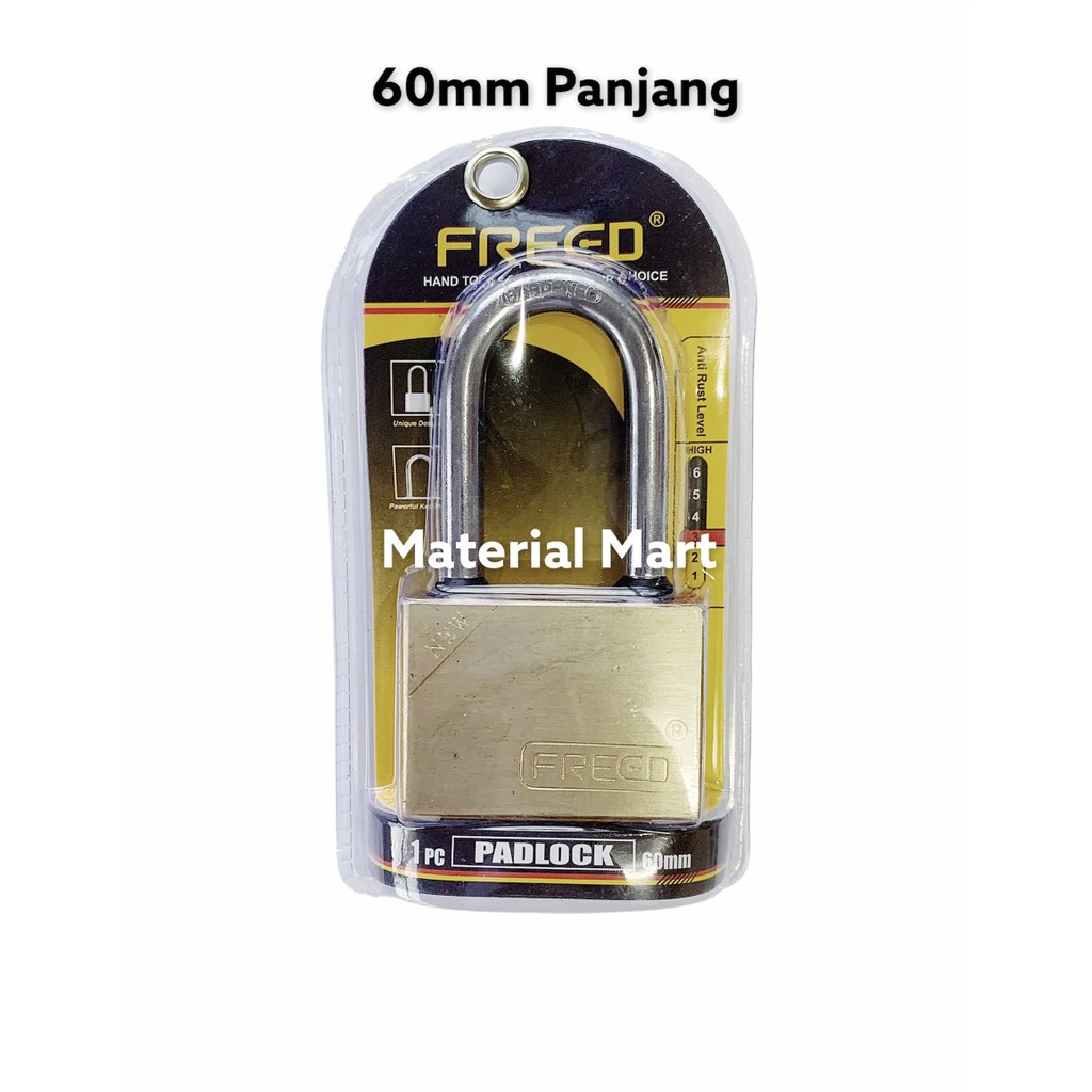 Gembok 60mm Pendek | Gembok Pintu Rumah Pagar 60 mm Panjang Besi | Material Mart