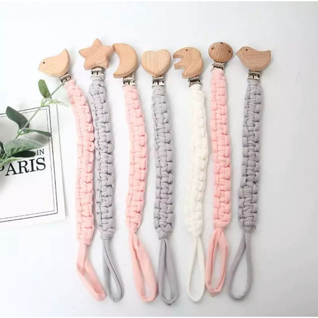 Clip Suspender  Wooden Teether Beads Beech Rodent DIY Pacifier Chain Accessories