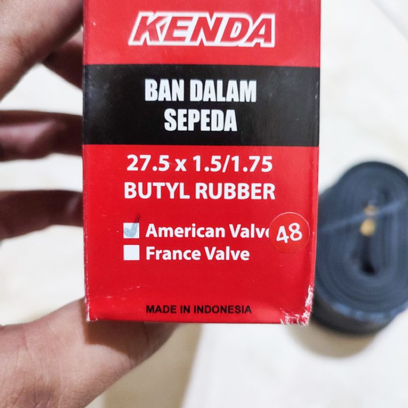 Ban Dalam Sepeda Kenda 27.5 Inch Pentil Besar AV 48mm Size 27.5x1.50 - 27.5x1.65 - 27.5x1.75