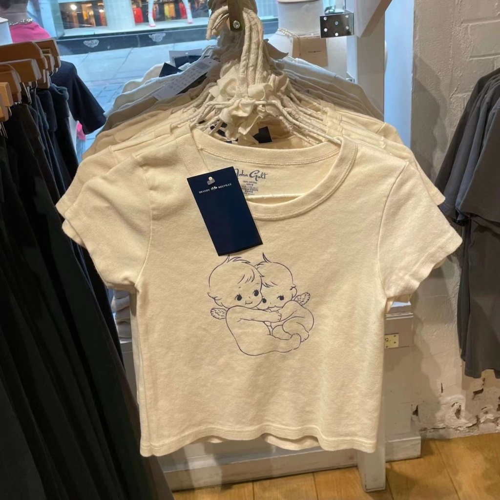 [✅BISA COD] #Sisjuly# Kaos wanita print bm wanita lengan pendek slim fit atasan leher bulat katun tipis tipis IE