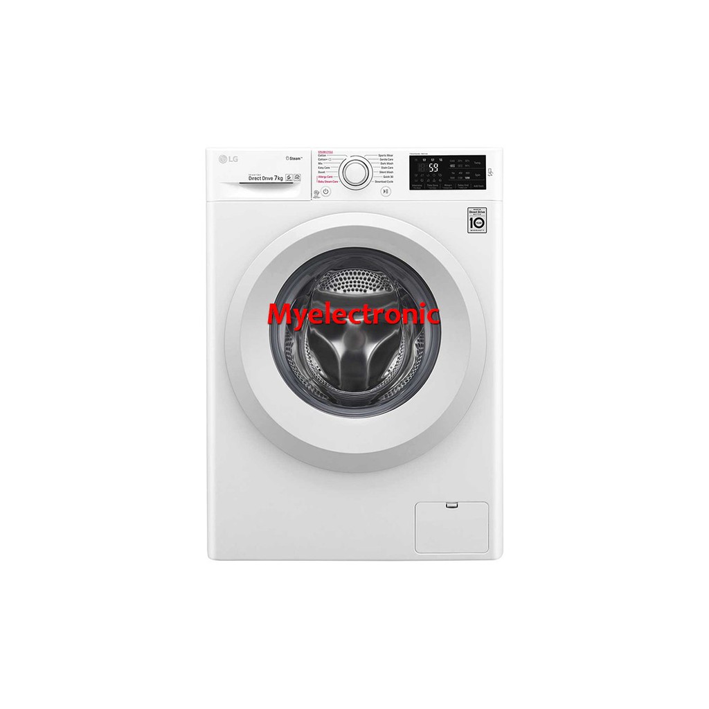 Promo Mesin Cuci Front Loading LG FC1207S5W Kapasitas 7kg 490 watt