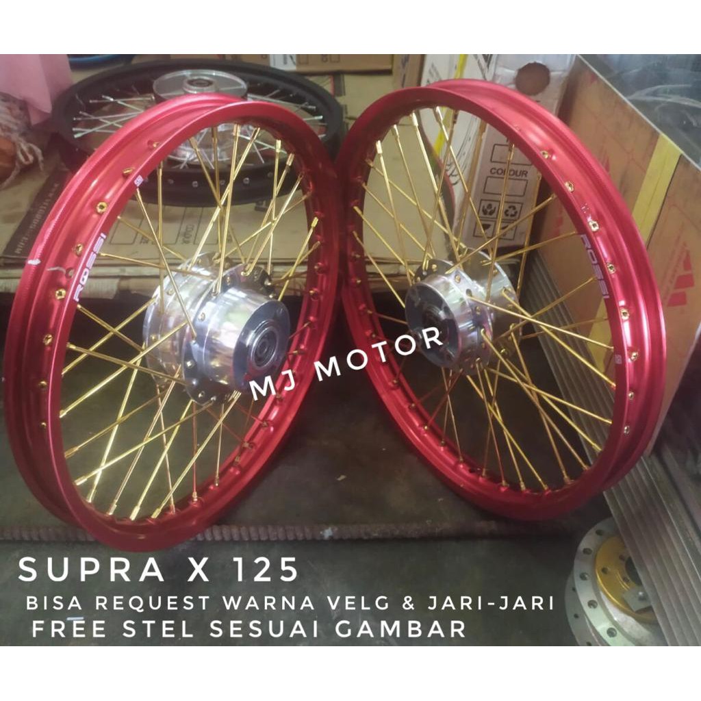PAKETAN STEL VELG SUPRA X 125 BEBAS PILIH WARNA VELG DAN JARI-JARI PNP SUPRA X 125