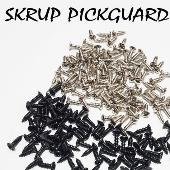 Skrup Pickguard 20biji Warna Hitam Dan Chrome - Skrup Pickguard Gitar