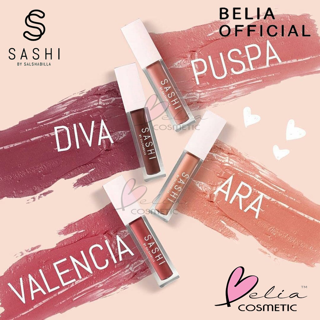 ❤ BELIA ❤ SASHI by Salshabilla Adriani Lip Matte 4.5g ( lip cream sashi halal ) Formulated in Korea