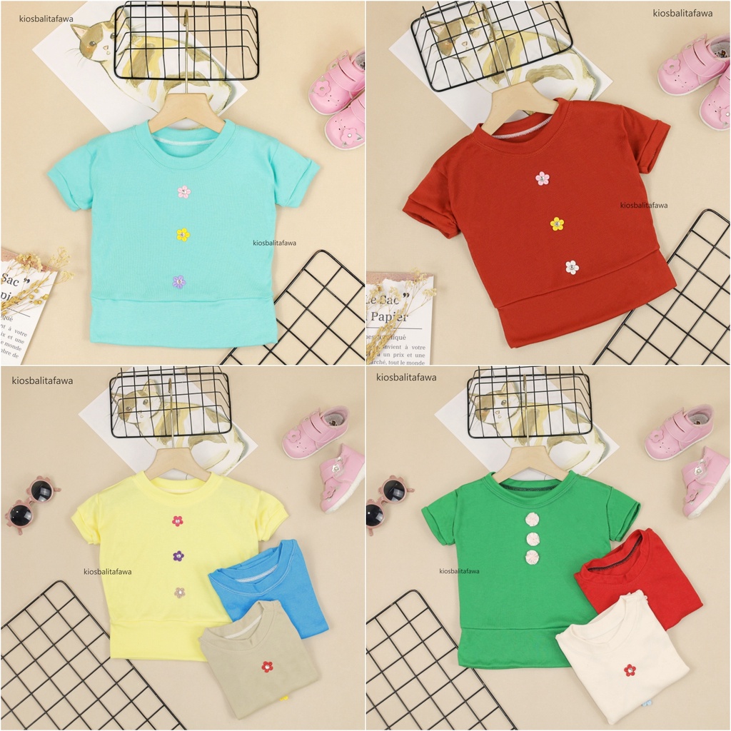 Blouse Chita uk Bayi - 4 Tahun / Kaos Baby Perempuan Lengan Pendek Atasan Shirt Baby Polos Adem