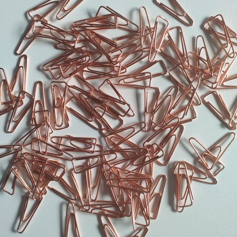 

12pcs Paper Clip Trigonal Rose Gold Penjepit Kertas Murah