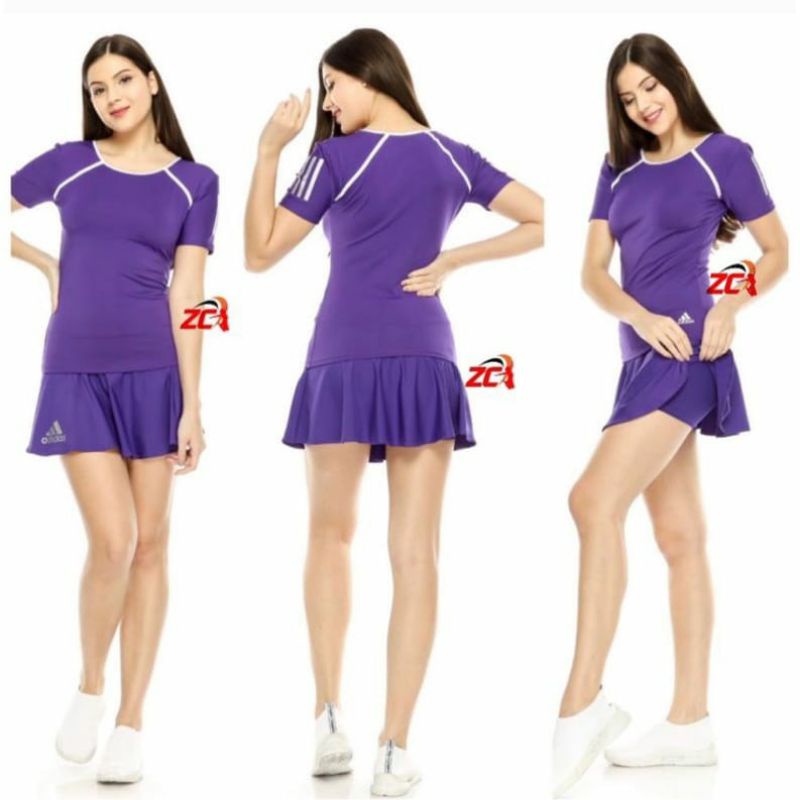 Setelan Rok Adidas Senam  wanita aerobik Zumba gym olahraga fitnes terbaru