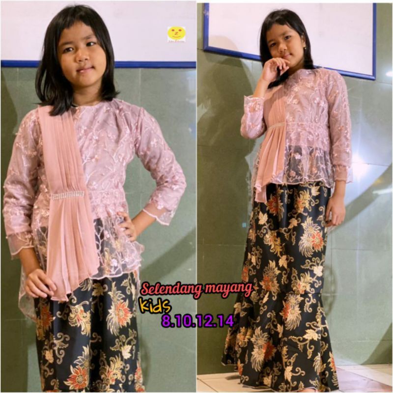 SETELAN KEBAYA ANAK SELENDANG//KEBAYA AURORA TULLE//KEBAYA ANAK MODERN