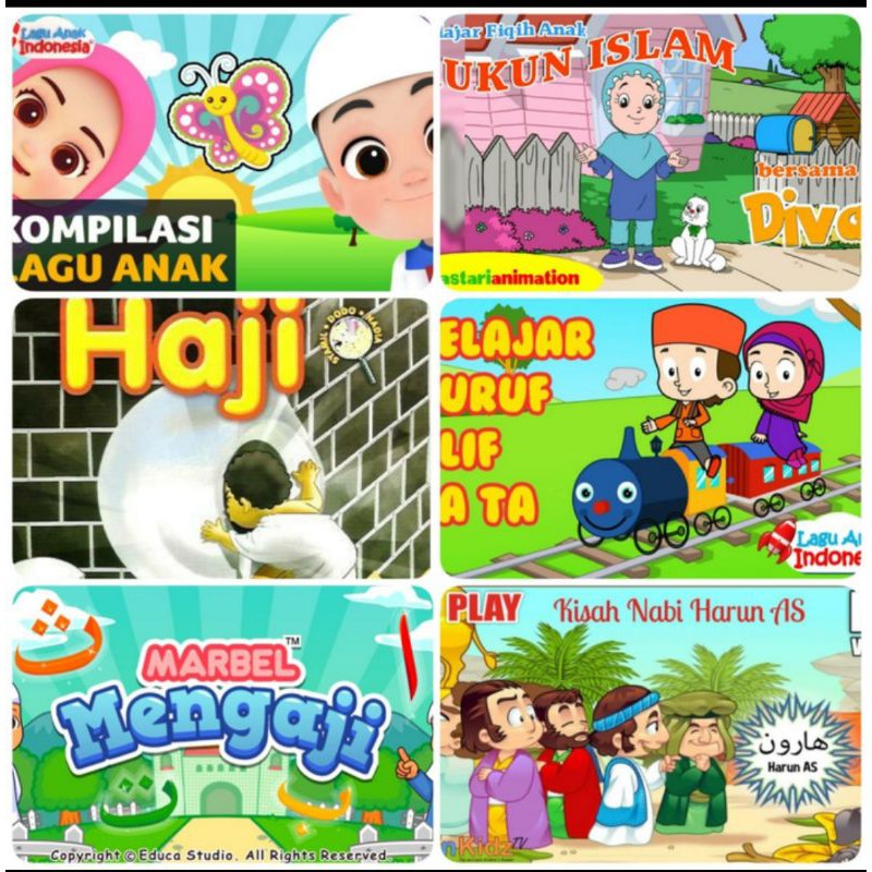 Flashdisk Video Edukasi Anak Muslim 32GB | Video Anak Islam dan Film islami Bonus OTG