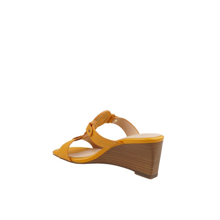 SANDAL WEDGES KULIT HUSH PUPPIES WANITA ORIGINAL TERBARU KUNING HW10