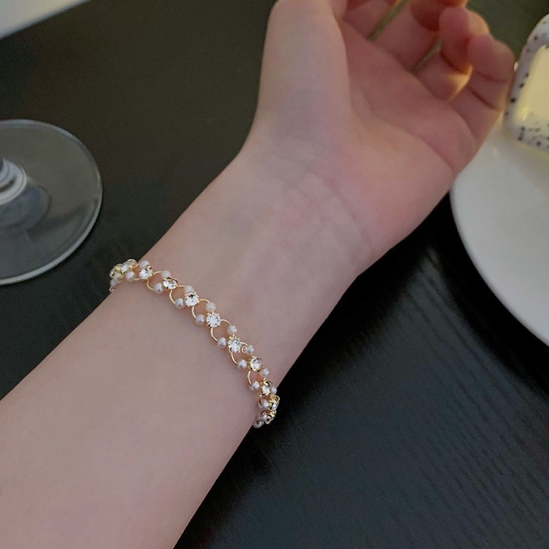 Gelang Mutiara Model Kepang Gaya Korea Untuk Wanita