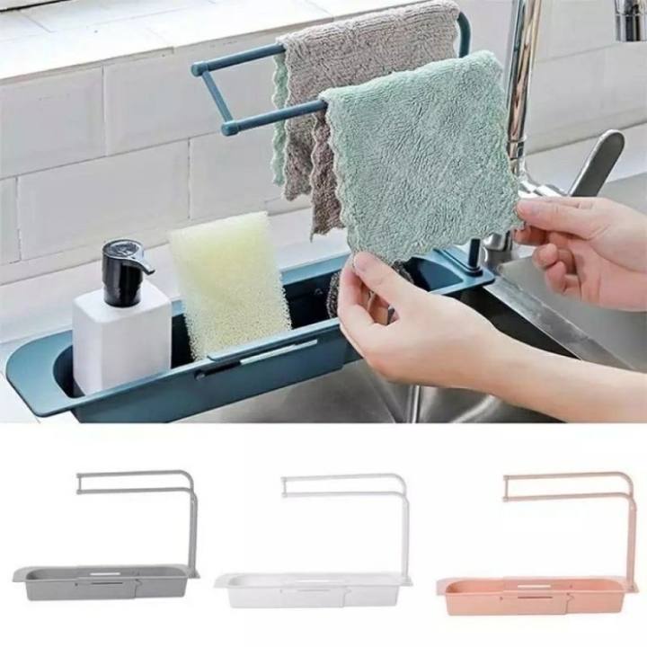 Rak Gantung Wastafel Foldble - Portable Holder Spons Cuci Piring dengan tirisan