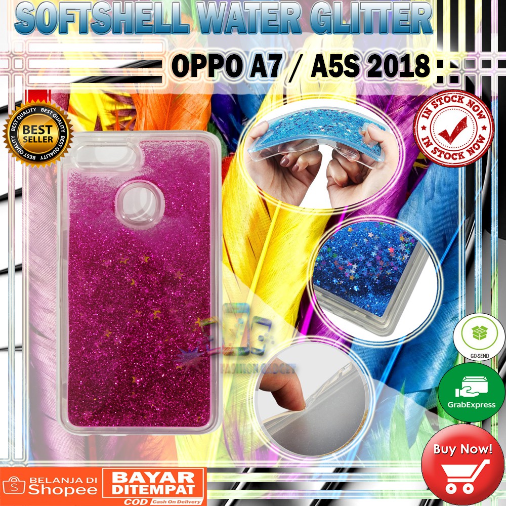 Silikon Oppo A7 2018 A5S KASING OPPO A37 NEO 9 XIAOMI REDMI 4X Water Glitter Casing KESING SOFT CASE