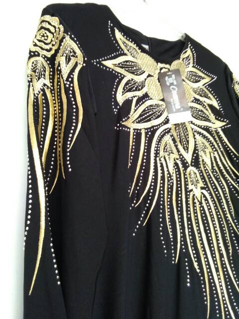 gamis baju muslim wanita gamis hitam bordir elegan