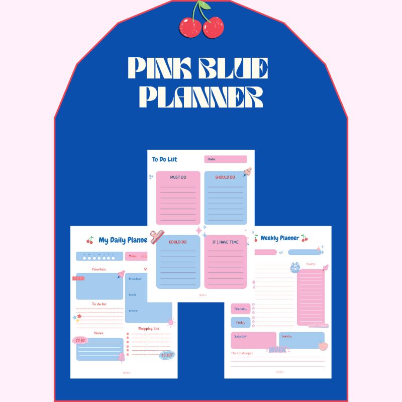 

PINK BLUE PLANNER KERTAS BINDER