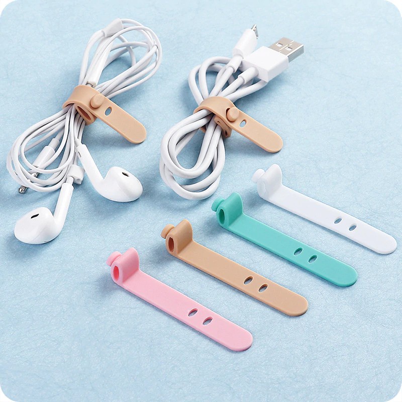 ❤ RATU ❤ Pengikat Kabel Charger Headset Organizer Cable Clip Pengikat Penggulung