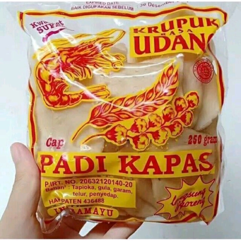

Kerupuk udang cap padi kapas 250gr asli indramayu