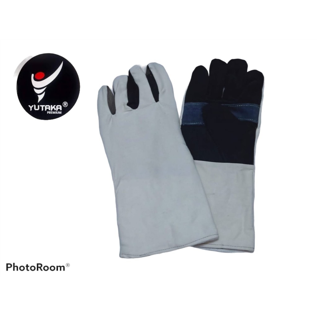 sarung tangan las Welding Glove KWP Sarung Tangan Las Kulit KWP Grey/sarung tangan las kombinasi jeans kulit  kwp grey murah