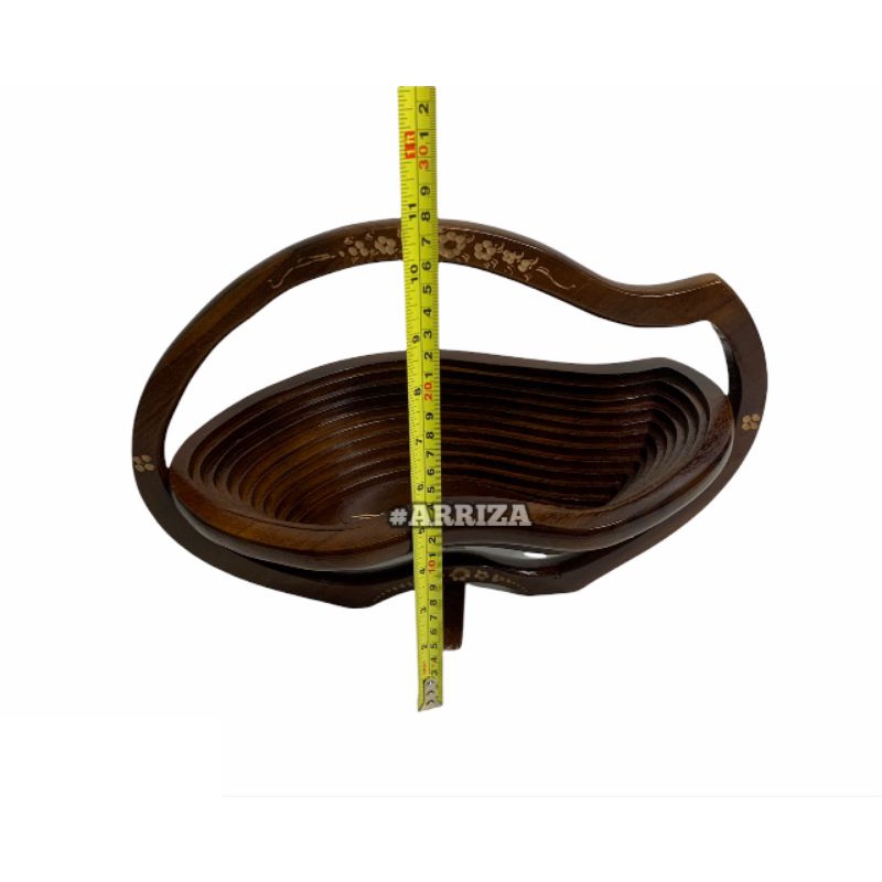 Tempat Buah Kayu Jati Model Spiral