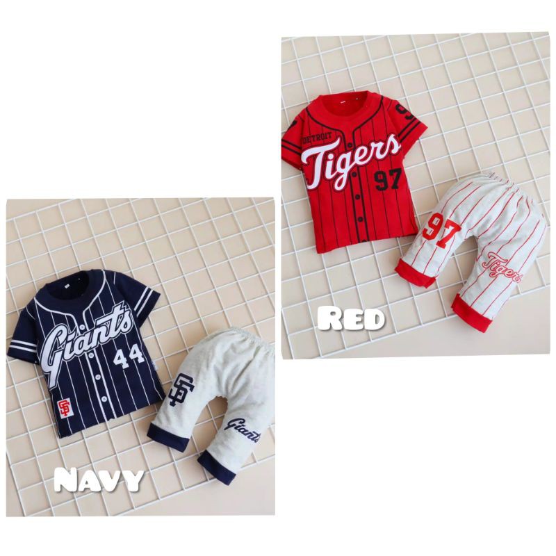 Setelan Baju Bayi Laki-laki Motif Sporty Size 6 bulan - 3 tahun