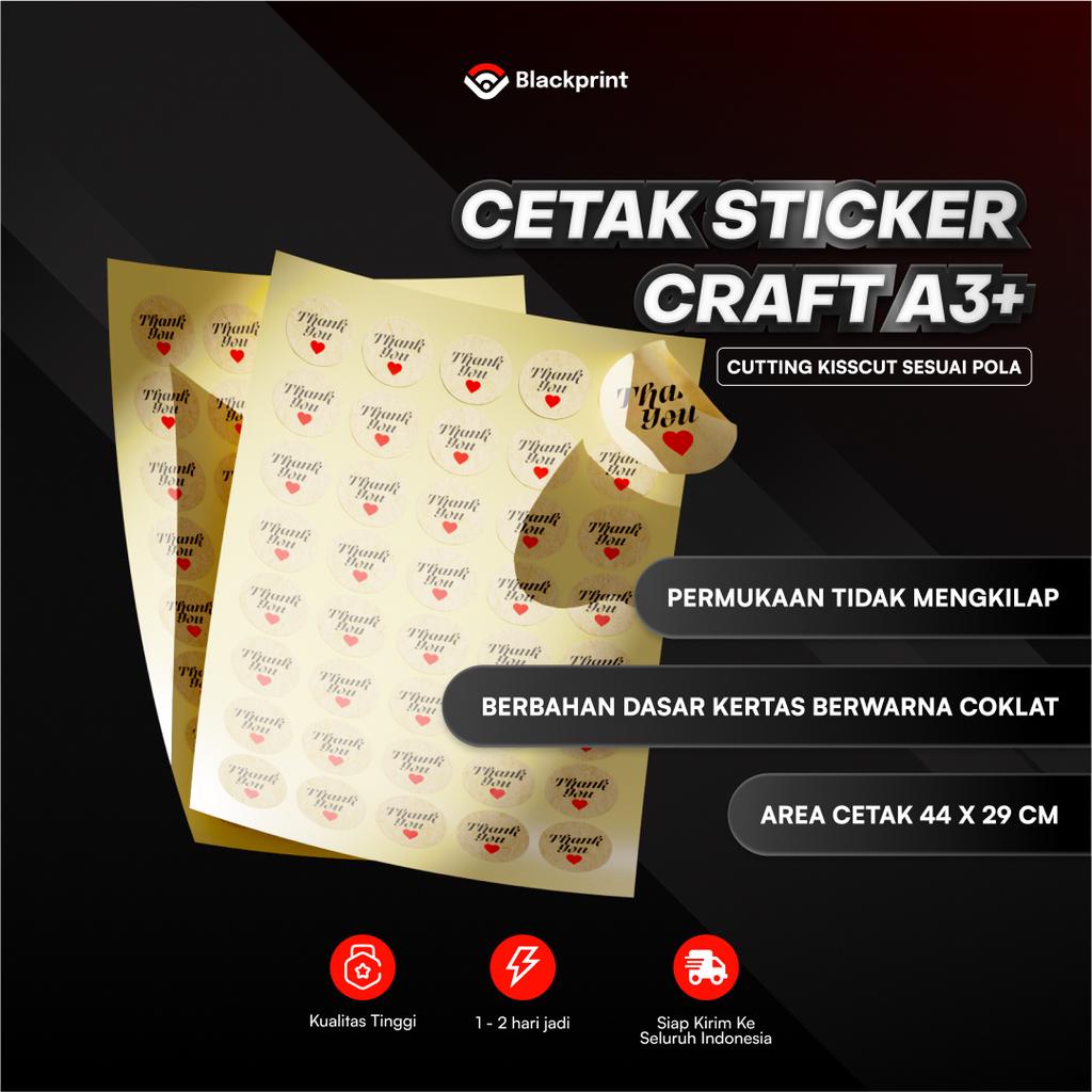 

Cetak Stiker Label Craft A3+ Cutting Kiss Cut /Sticker kraft