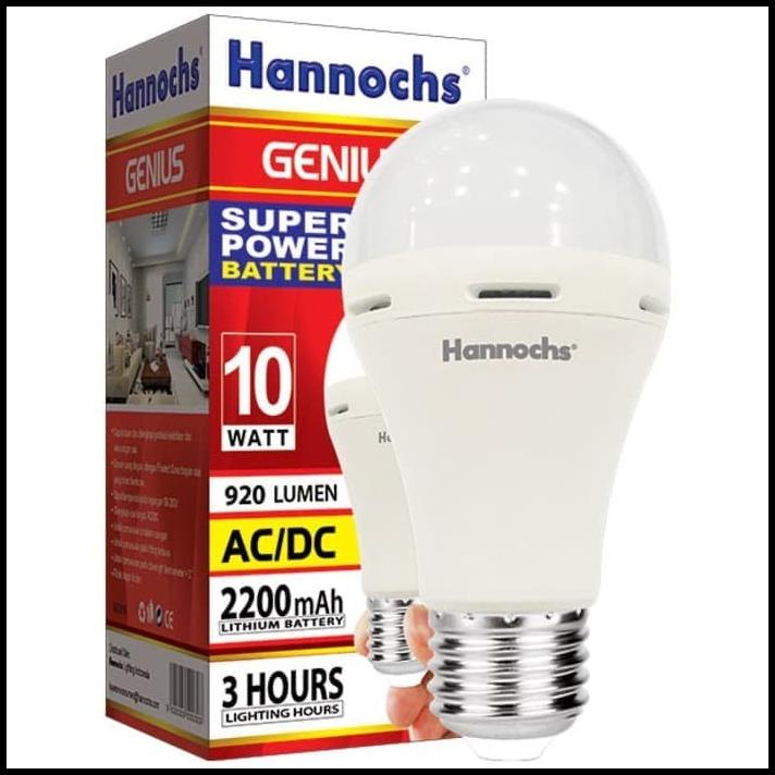 Lampu Led Hannoch Genius 10W 10Wat Emergency Magic Hannoch