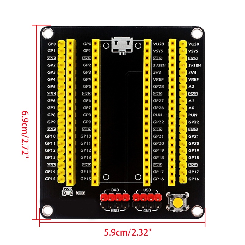 Btsg Papan Ekspanding Header Pria Wanita Untuk Menyambung Modul Raspberry Pico GPIO