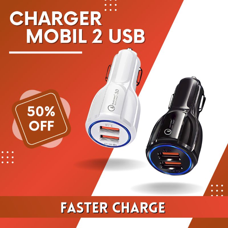 Charger Mobil 2 USB Qualcomm fast charging / usb bluetooth mobil / car bluetooth receiver / bluetoot