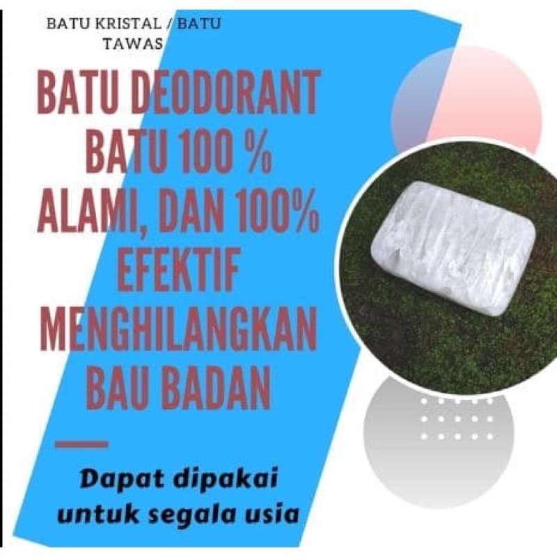 BATU TAWAS AJAIB Penghilang Bau Badan Ketiak KRISTAL Deodoran PEMUTIH Deodorant