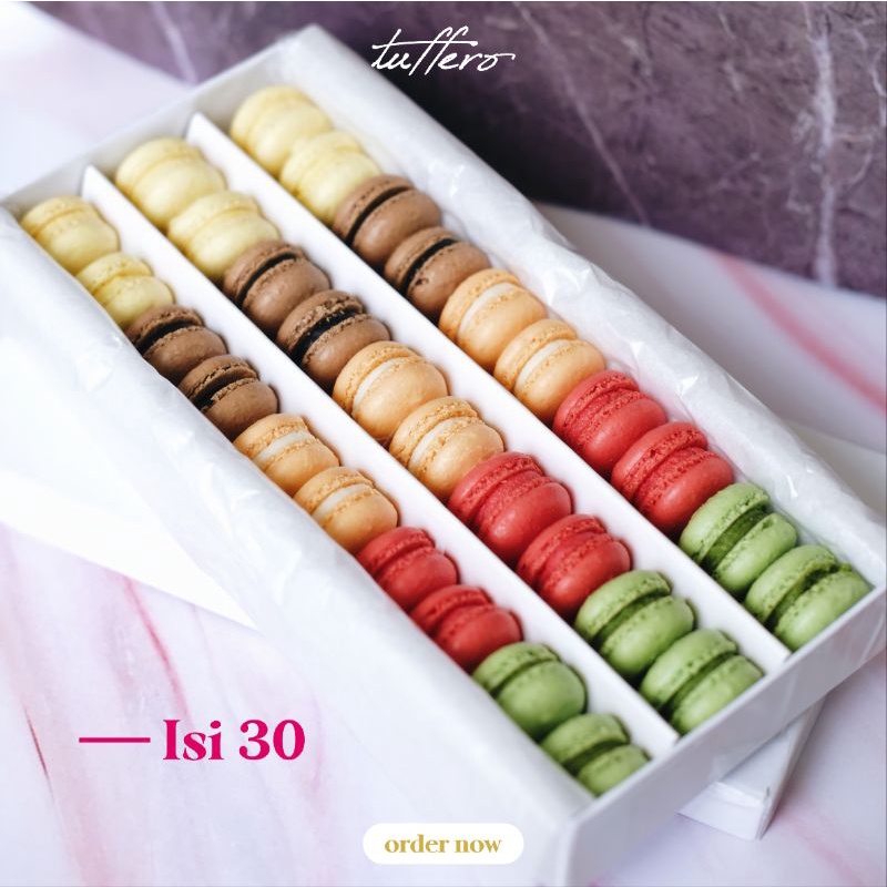 BABY MACARON MINI ISI 30 TEPUNG ALMOND ASLI MACAROON KECIL