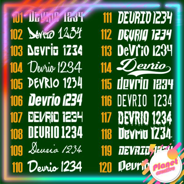 

Pilihan Model Huruf (Font) Devrio Online Cutting Sticker (Lanjutan)