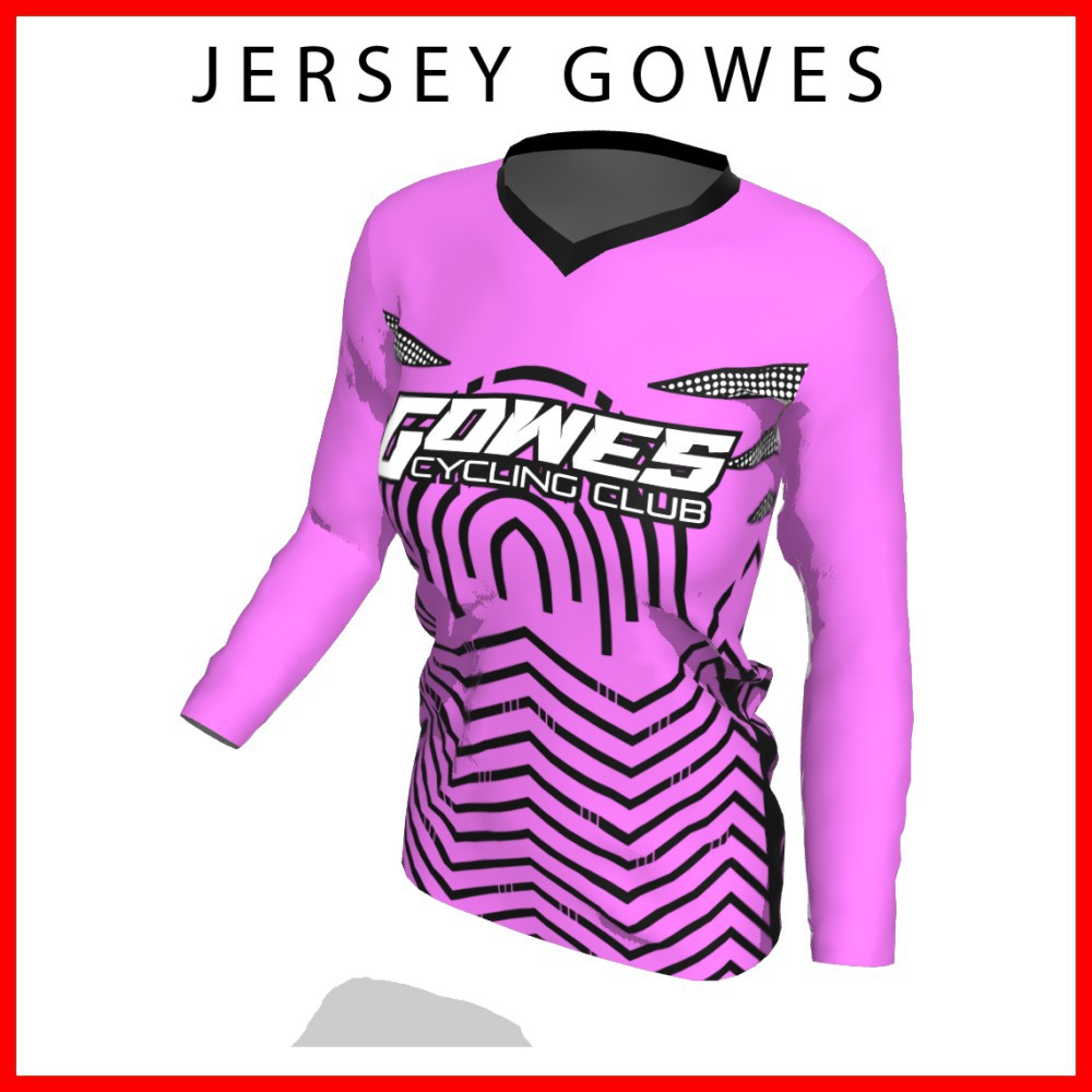 Baju Kaos Jersey Sepeda Gowes Wanita Cewek Perempuan Lengan Panjang Printing-87