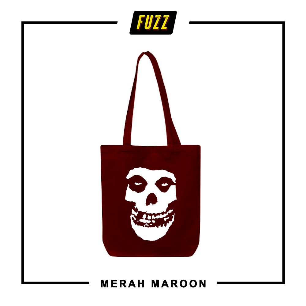 TOTEBAG BAND THE MISFITS / TOTE BAG DISTRO MUSIK PUNK SKULL / TAS JINJING KEREN DAN MURAH