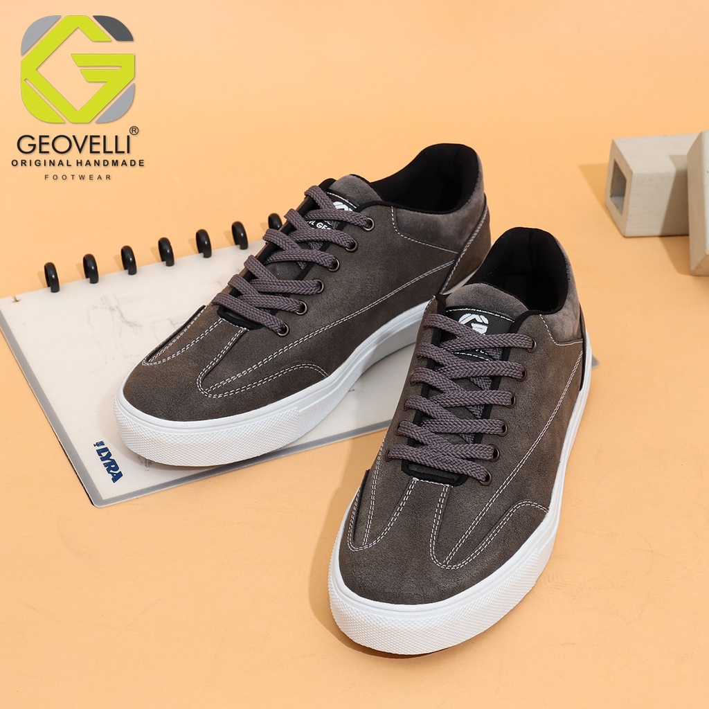 Gevelli Grey | Sepatu Abu Casual Sneakers Kasual Polos Original Pria Cowok Footwear New | 44-39