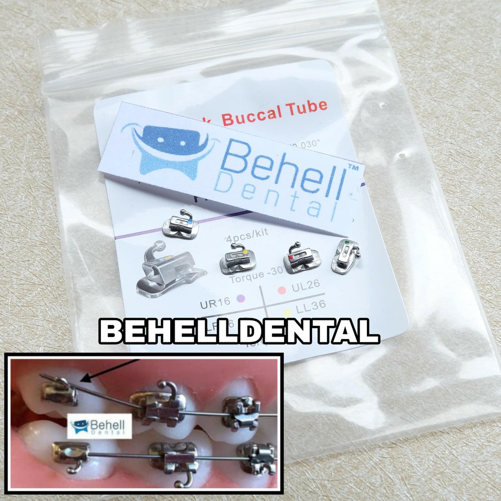 BUCCAL TUBE PENGUNCI BEHEL BRACKET KAWAT GIGI GERAHAM M1 M2 ROTH BUCAL FDA - First Molar - Second Molar - DENTAL ORTHO ORIGINAL BEHELLDENTAL