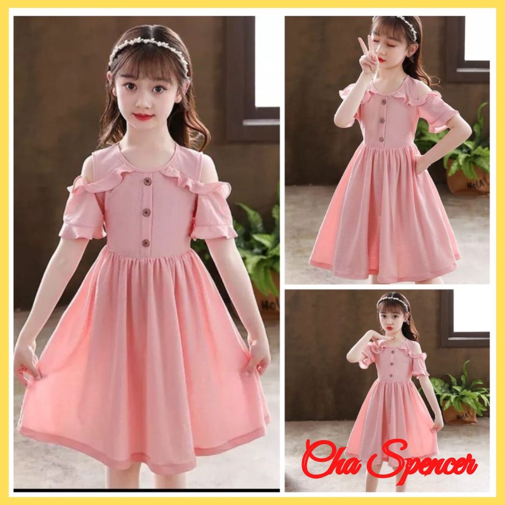 Baju Dress Party Serena Kid Anak Perempuan Tanggung Usia 7 8 9 10 Tahun Simpel Mewah Elegan Trendy M