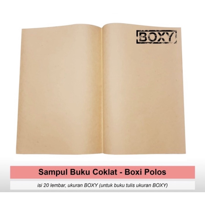 ( Pak 20 Lembar ) SAMPUL BUKU POLOS COKLAT TEBAL 80 GRAM UK KWARTO A5 / BOXY B5