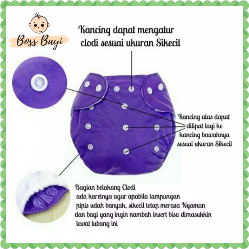 Popok Kain Berkancing /Cloth Diaper/Clodi/Diaper Bayi Bisa Dicuci