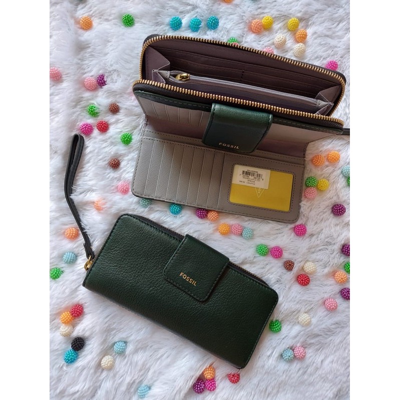 FOSSIL MADISON ZIP CLUTCH SPRUCE