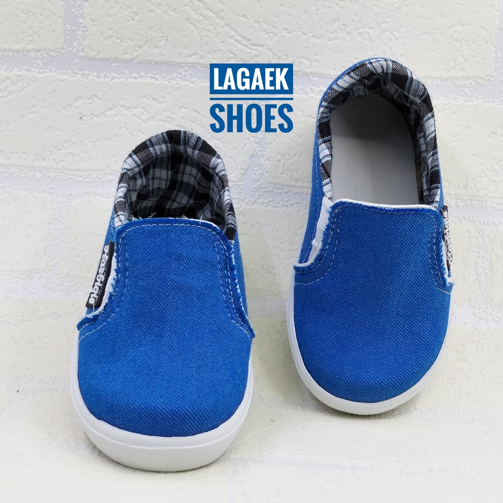 Sepatu Anak Laki Laki Size 1 Tahunan Jeans BIRU Size 22 Sepatu Anak Denim Anak Balita Cowok