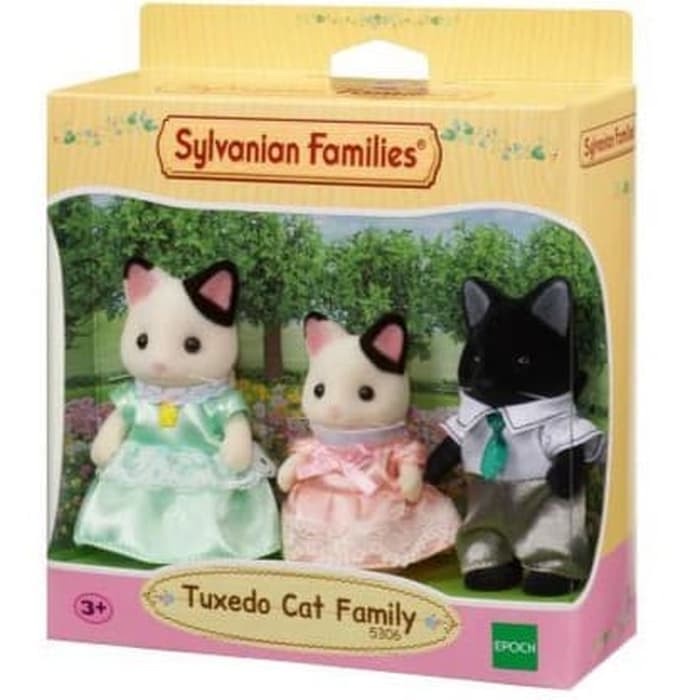 Mainan Koleksi Sylvanian Families Tuxedo Cat Family 3 Figure