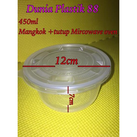 Isi25Pcs Cup 450Ml Puspan Mangkok + Tutup Microwave Oven Tahan Panas