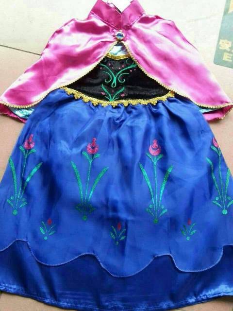 Baju dress anak kostum costume princess anna frozen jubah merah