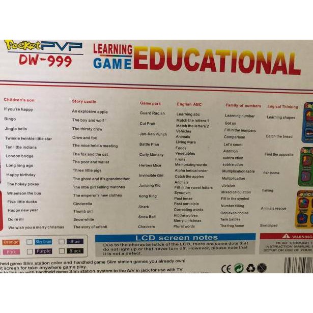 {TOKO 05T2pc Rf YM b1} Mainan anak // PVP DW-999 // game boy // nitendo //edukasi6kaset ▪