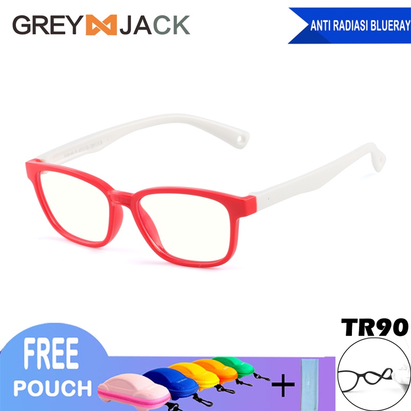 Grey Jack/Kacamata ANAK anti radiasi komputer HP TV TR90/ FA8139-8140