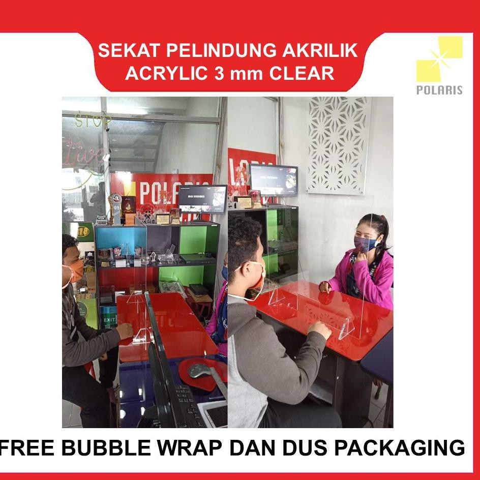 

SEKAT/PARTISI/PEMBATAS MEJA AKRILIK ACRYLIC KASIR 3 MM (KODE D6041)