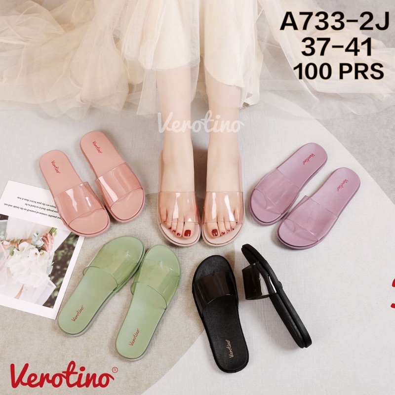 sandal jelly wanita selop bening verotino A 733 2j