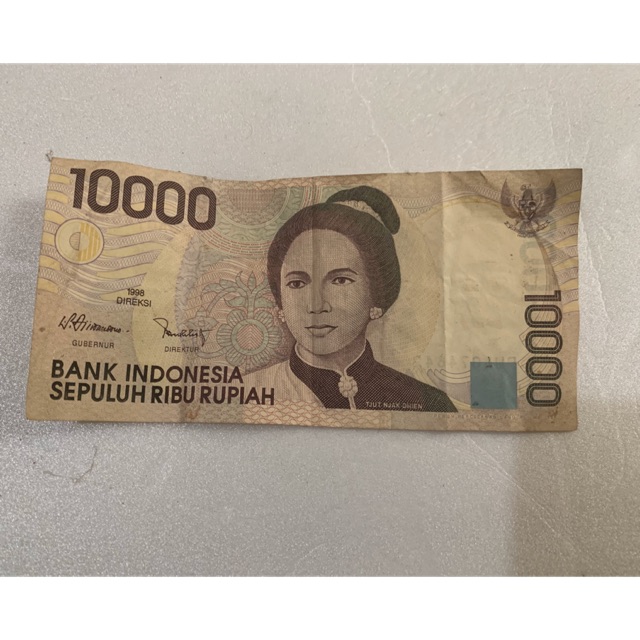 Uang kuno 10000 rupiah lama edisi cut nyak dien