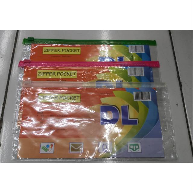 Map Zipper Pocket Kecil Ukuran DL